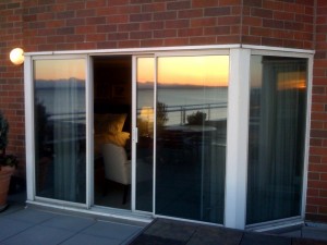 Sunset in the patio door